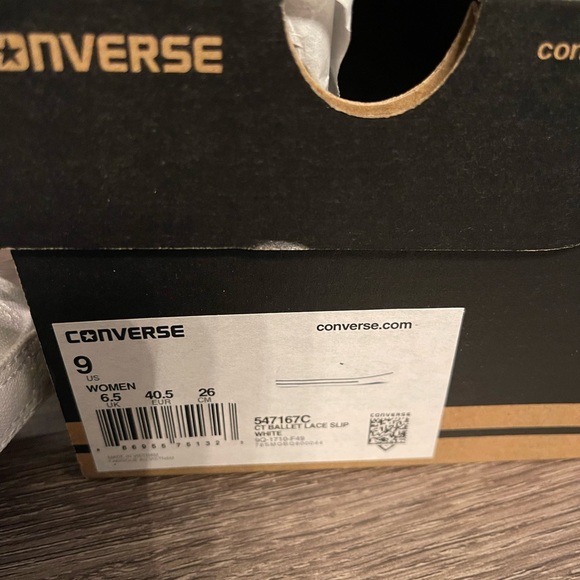 Converse Women's White Canvas Ballet Lace Slip Sneakers - Picture 3 of 3